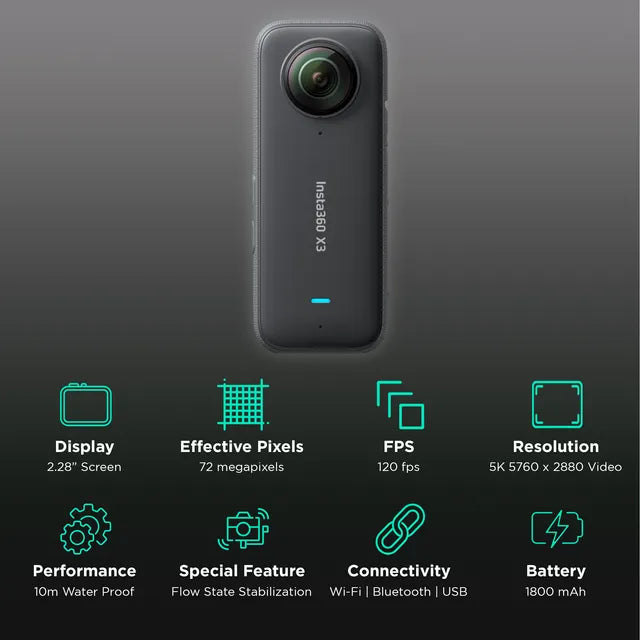 Insta360 X3 Cámara de Acción 360°