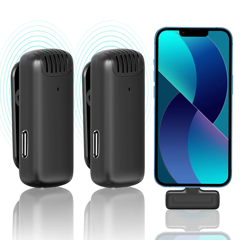 ULANZI J12 Micrófono inalámbrico para teléfono USB C 2TX x 1RX