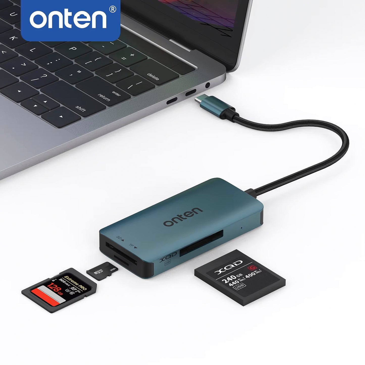 ONTEN-lector de tarjetas tipo C a XQD, SD y TF