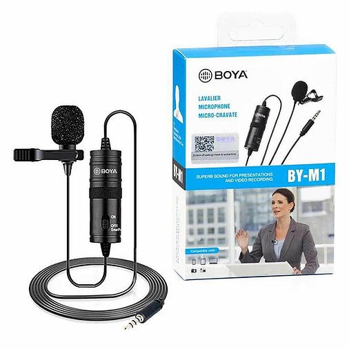 Micrófono lavalier Boya BY-M1 solapa Cámaras y celular