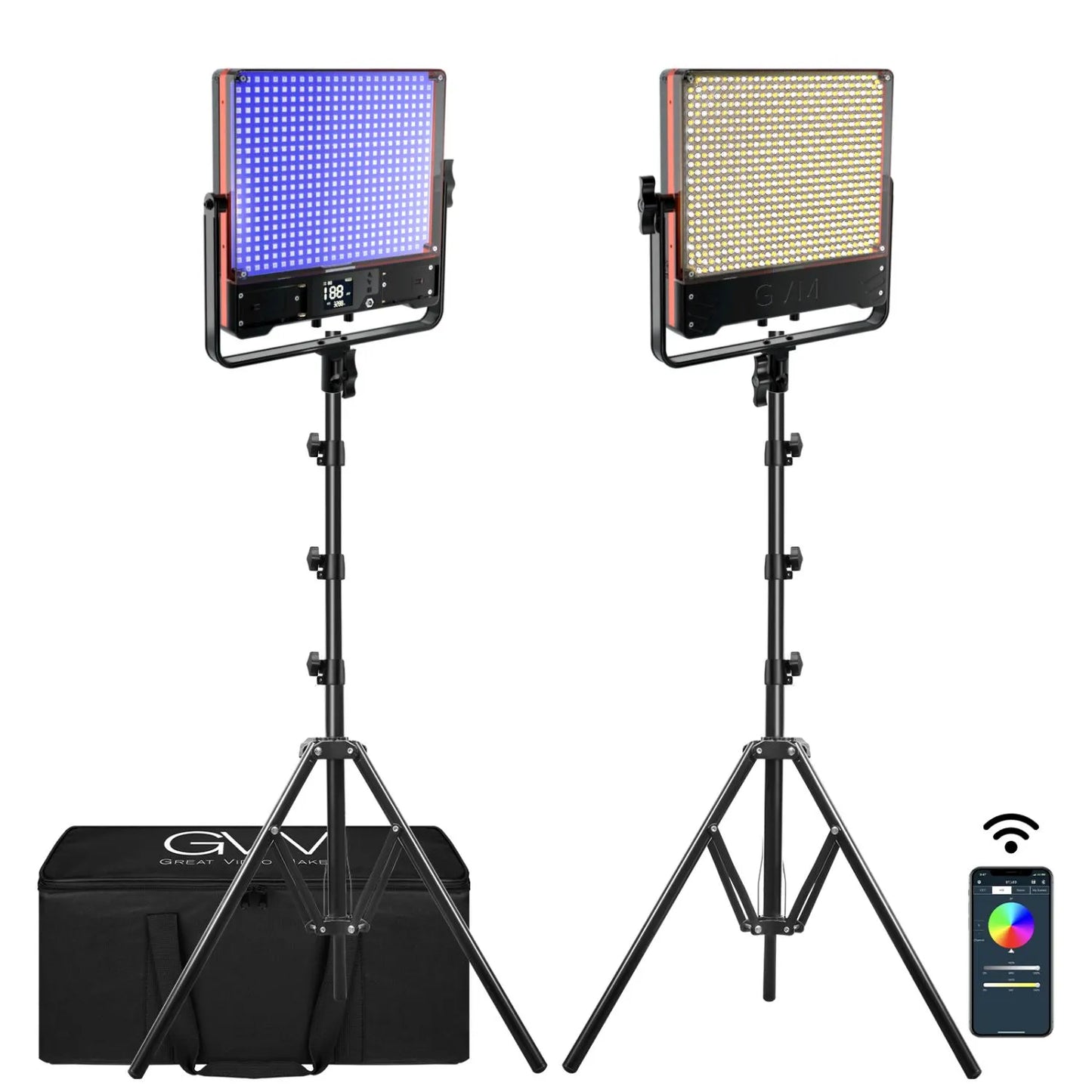 GVM 50SM Set 2x 150W LED Bicolor y RGB