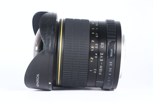 Lente Mecánico Opteka fisheye 6.5mm F3.5. para NIKON Usado.