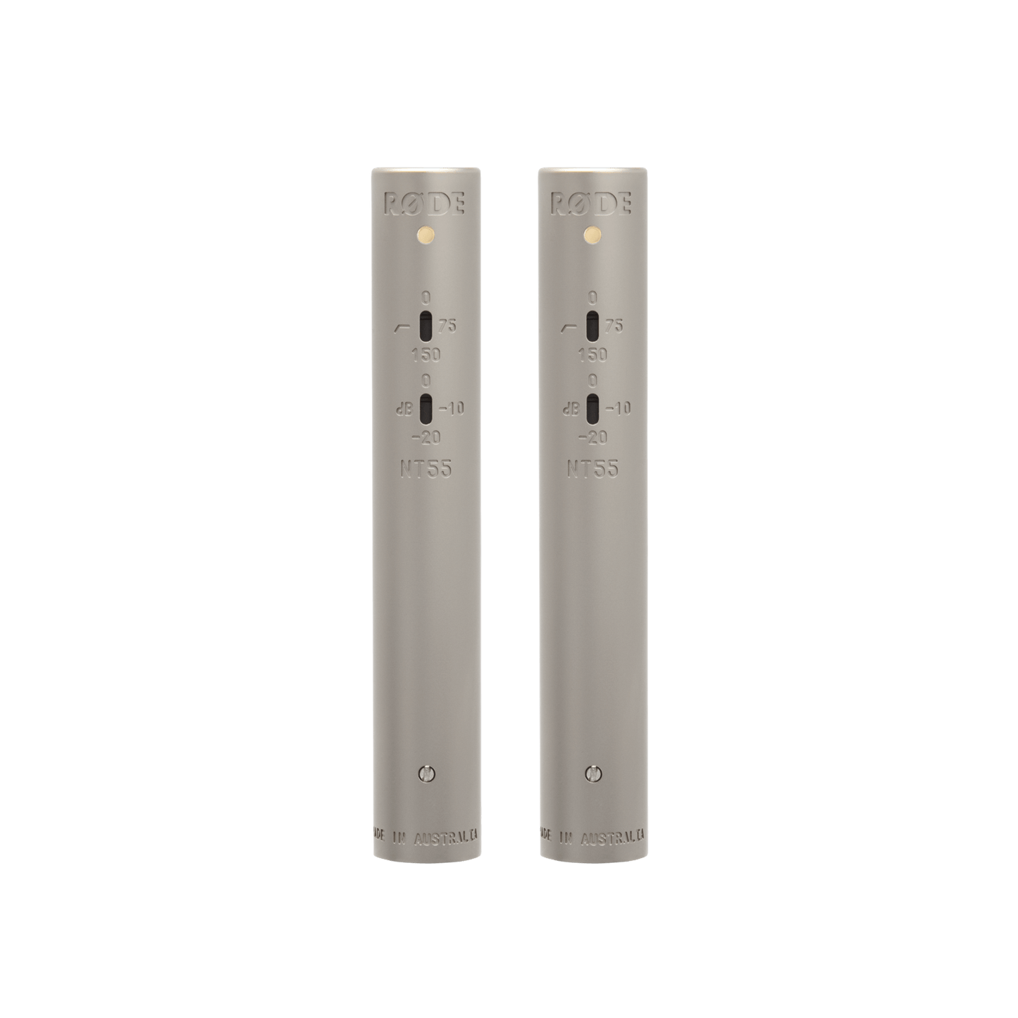 Micrófono de condensador de pequeño diafragma versátil Rode NT55 (Matched Pair)