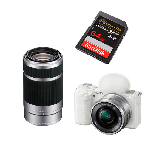 Cámara Sony ZV-E10 con lente de 16-50 mm Edición Blanca COMBO