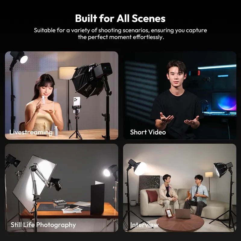 Luz De Video Ulanzi Cob 100W Con Bateria Integrada Bicolor
