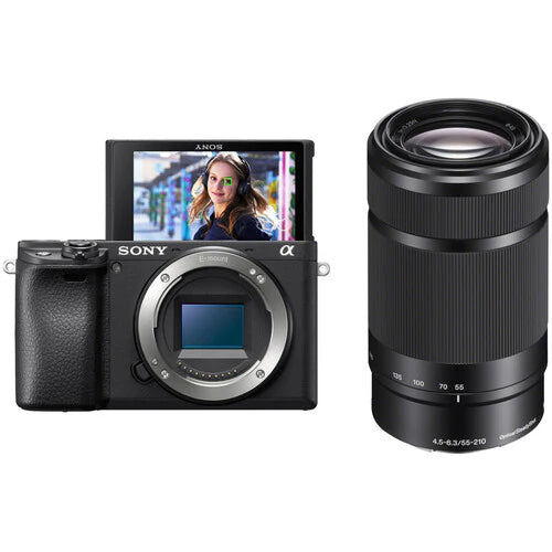 Cámara Sony A6400 con lentes 16-50mm y 55-210mm