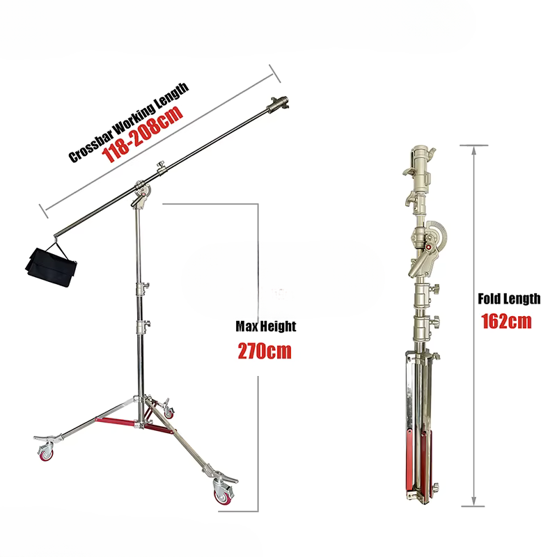 Stand De Luz Jirafa Gigante Acero Estudio Profesional 4.7m