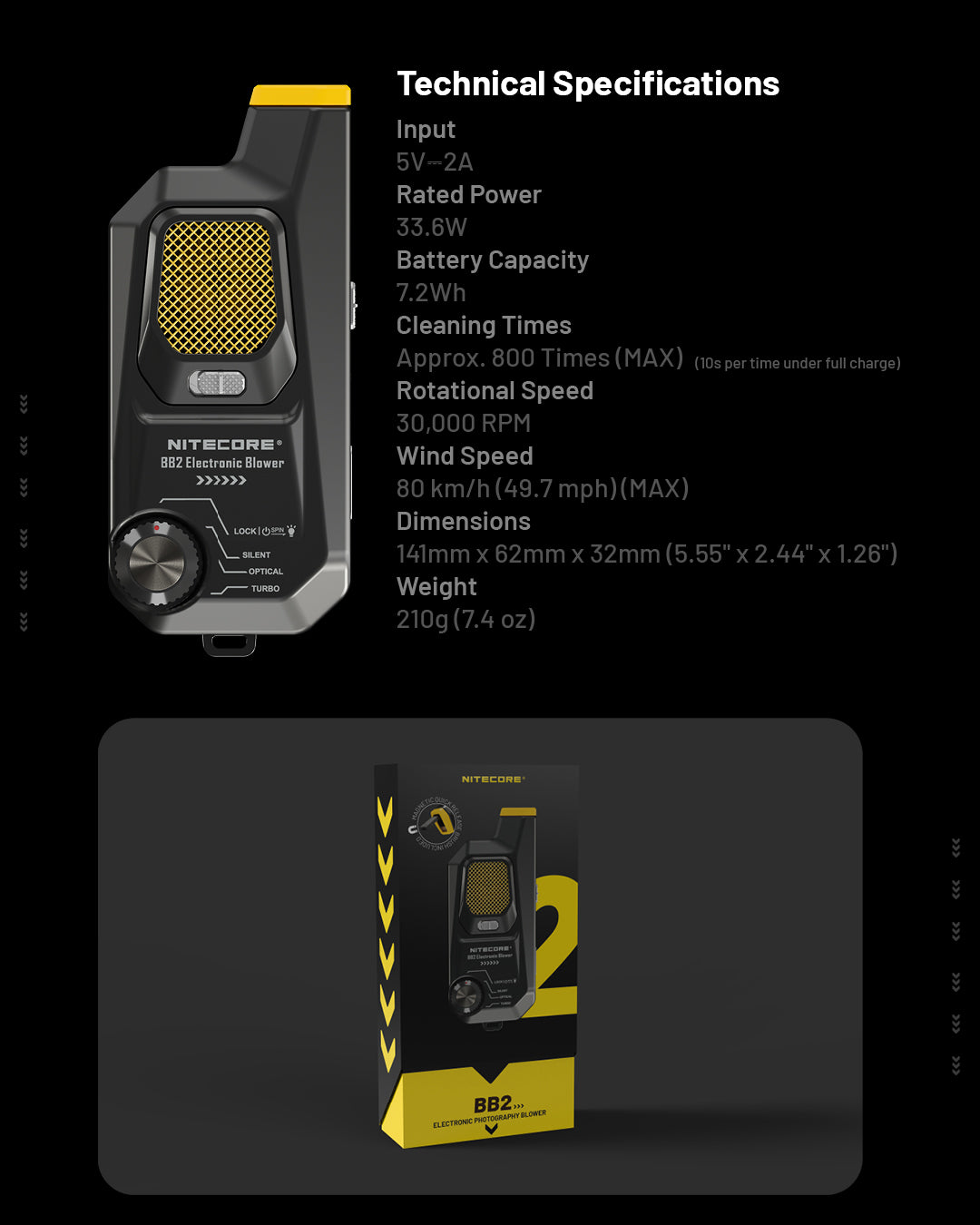 Nitecore BlowerBaby BB2 Soplador de Aire Electrónico