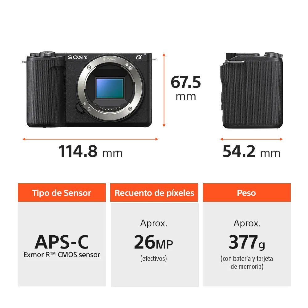 Cámara Profesional SONY ZV-E10 II LENTE 16-50mm F3.5-5.6 OSS II.