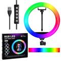 Aro De Luz Rgb Multicolor 26 Cm Profesional + Tripode 2m