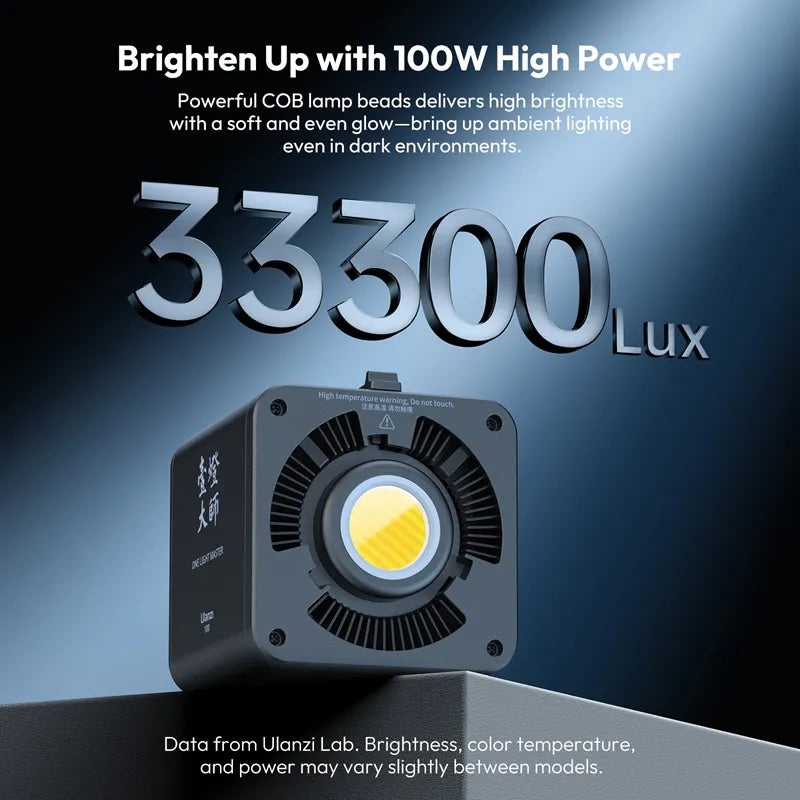 Luz De Video Ulanzi Cob 100W Con Bateria Integrada Bicolor
