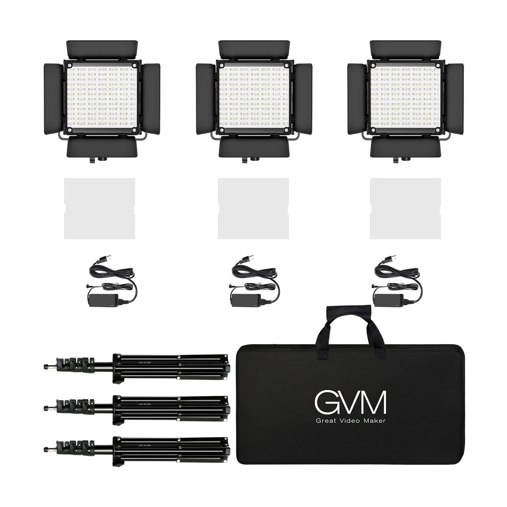 GVM 800D-RGB Set x3 Luces LED Profesionales