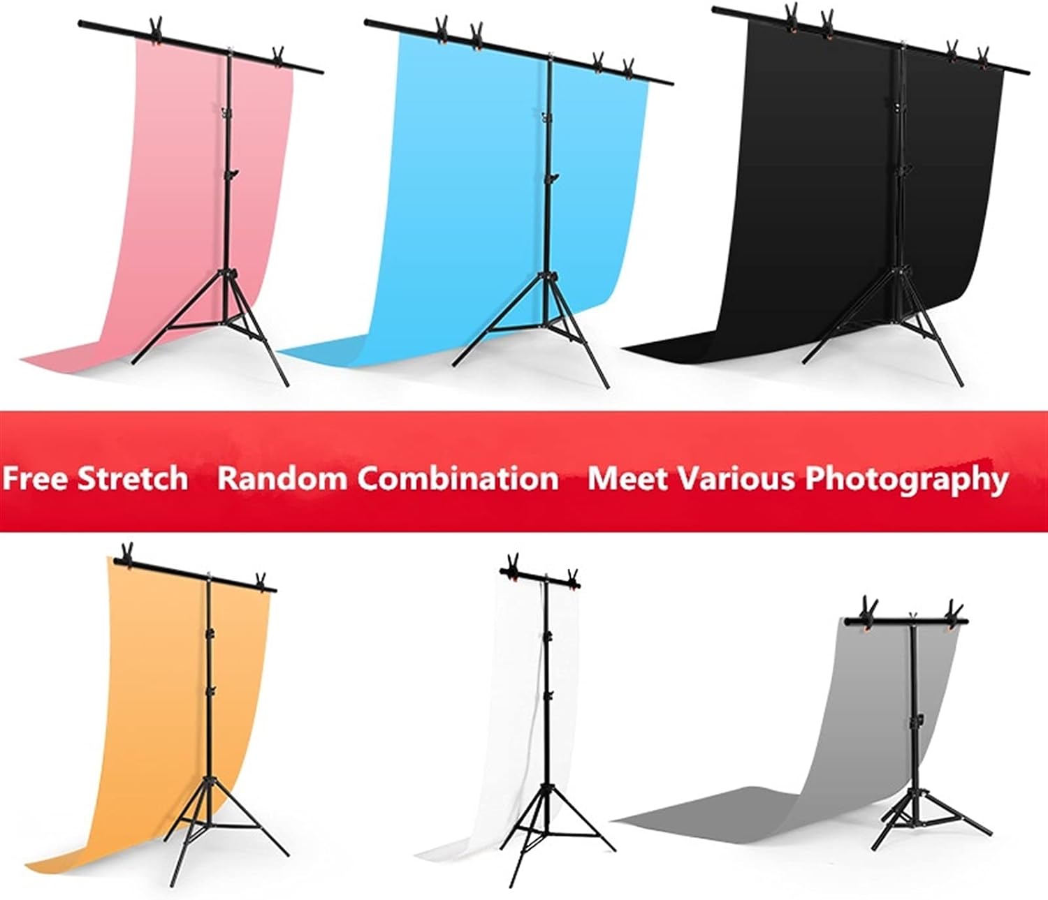 Kit Soporte T Para Montar Fondos Fotografia 150x200cm