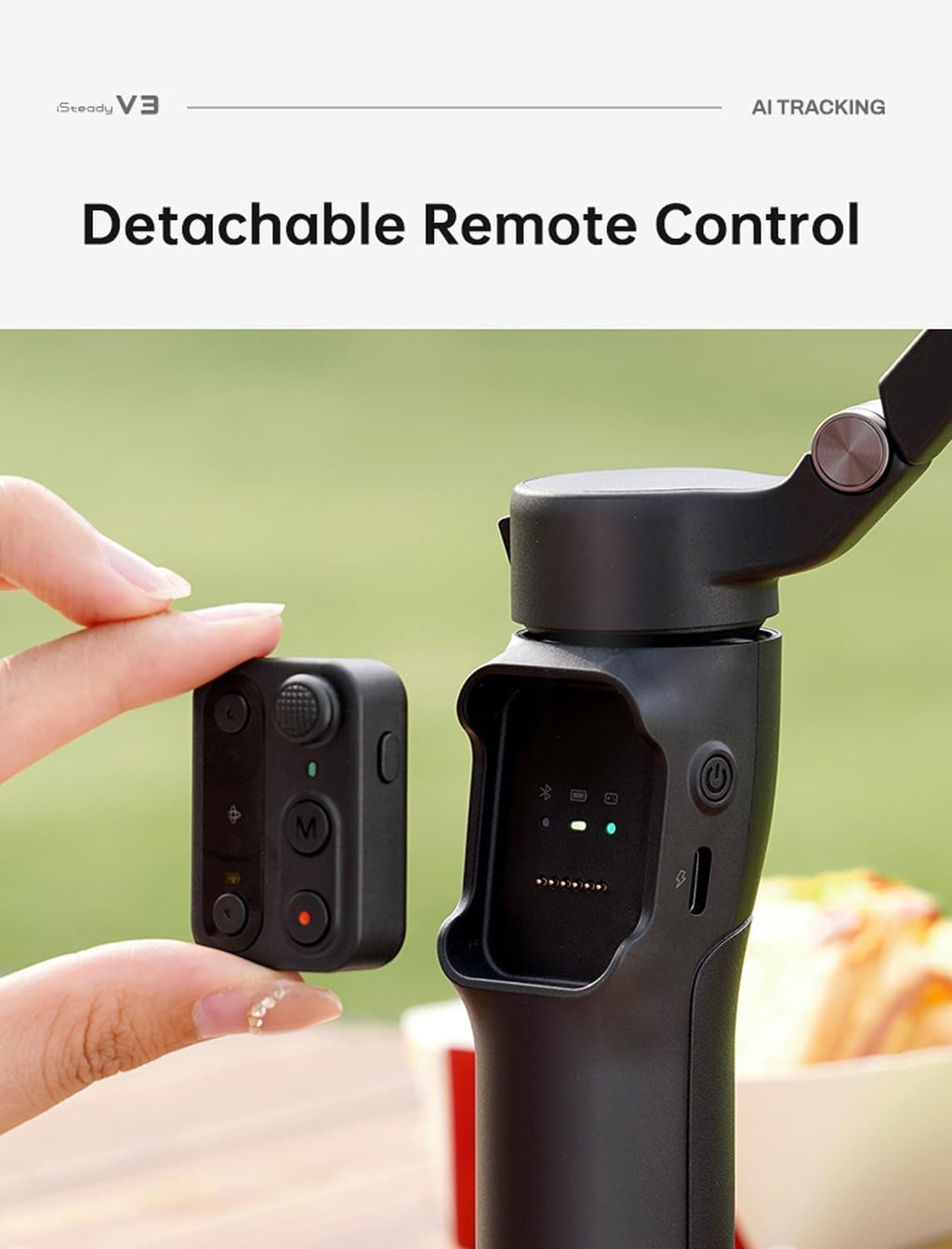 Estabilizador Gimbal Para Smartphone con Rastreador AI - Luz - 3 Ejes Hohem iSteady V3 AI