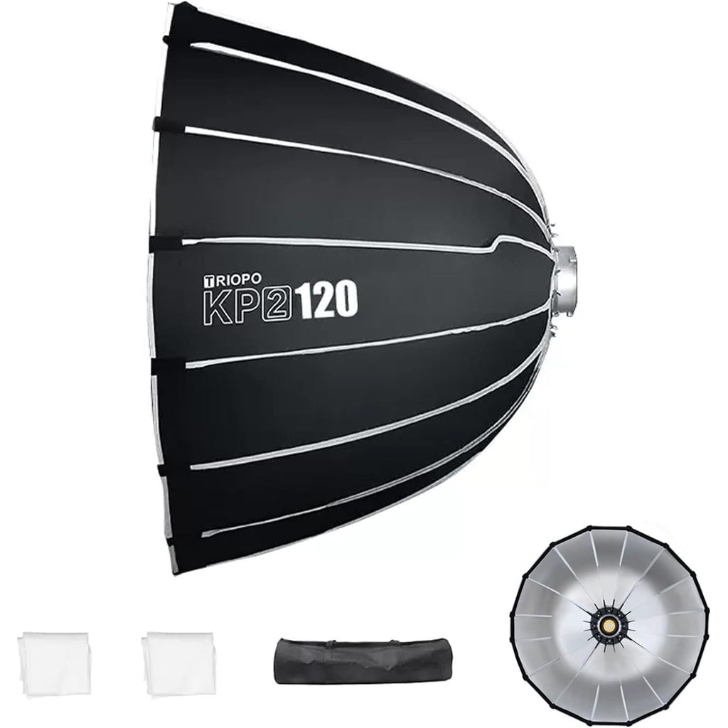 Softbox Dome Light Montura Bowens Con Grid Triopo KP2-120