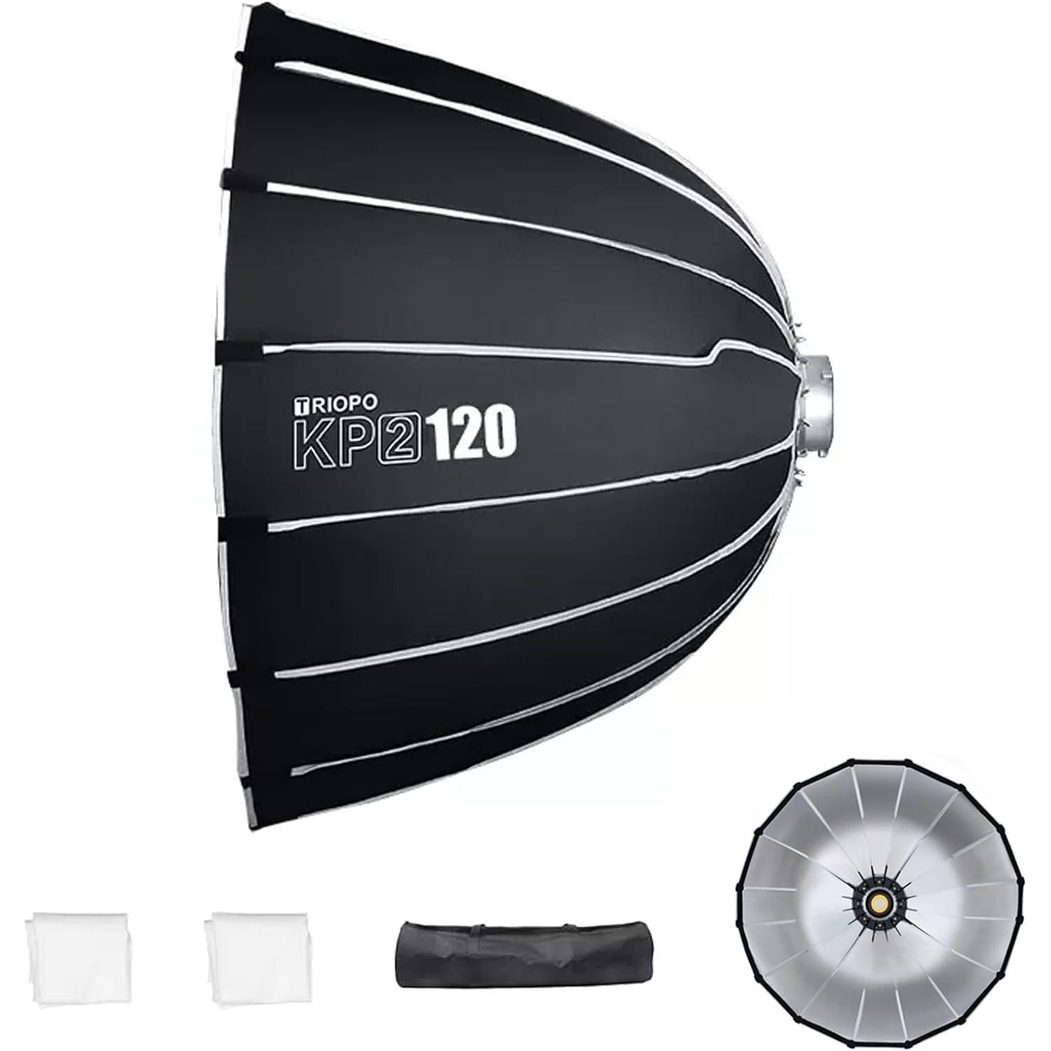 Softbox Dome Light Montura Bowens Con Grid Triopo KP2-120