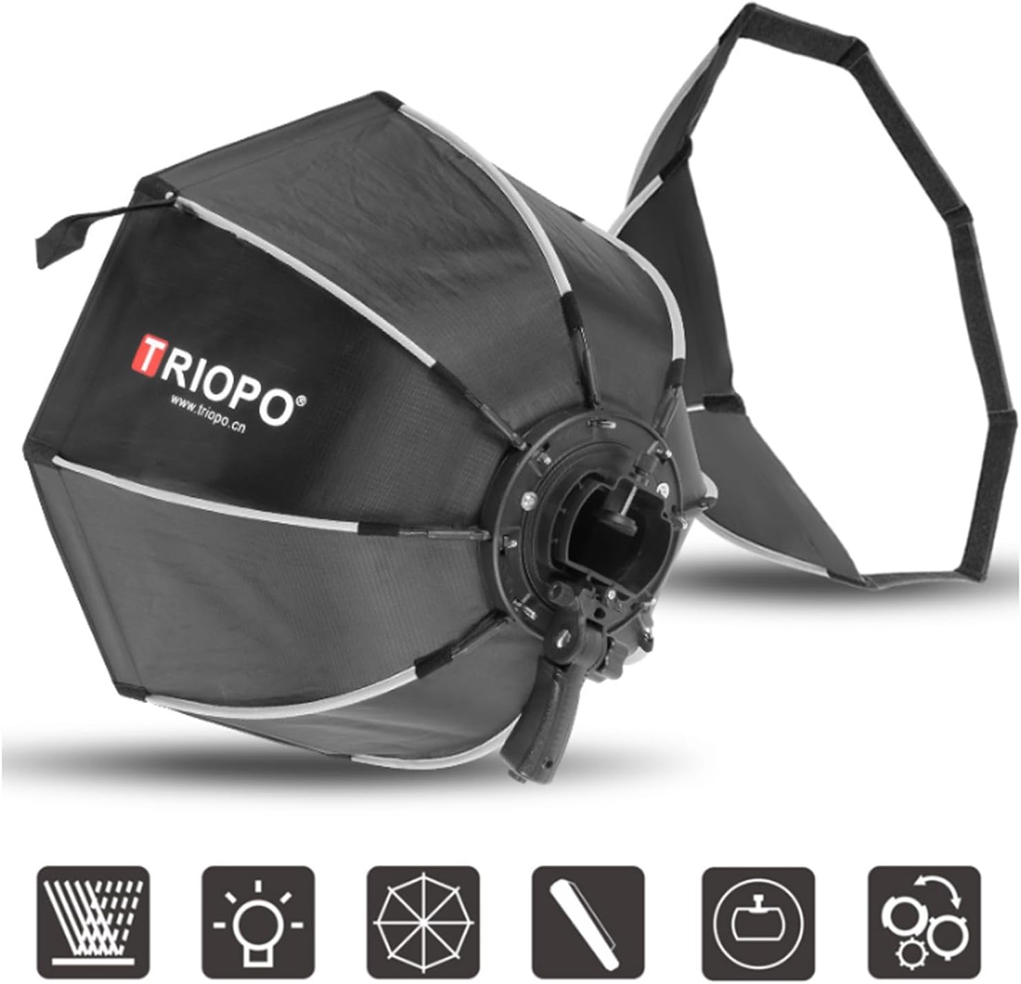 Softbox Octabox Triopo Para Flash 45cm Con Mango Y Grid / Panal