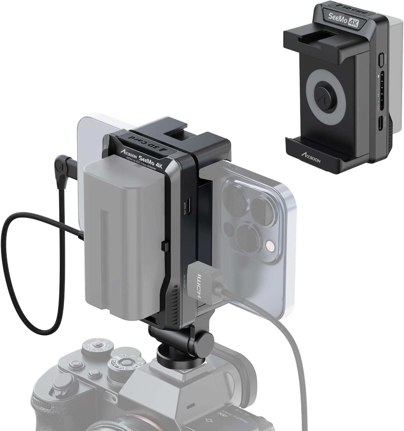 Adaptador Para Usar iPad/ iPhone Como Monitor Streaming Accson Seemo 4k