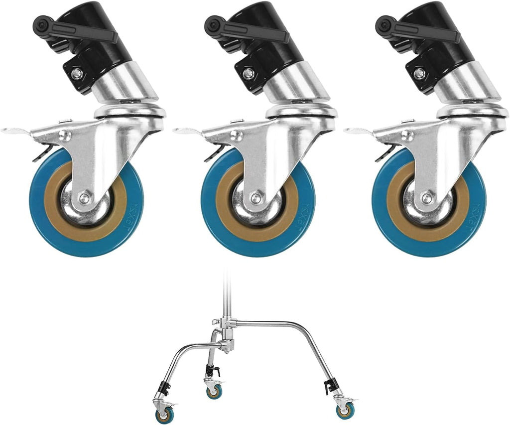 Ruedas Dolly 8cm Para Tripodes C- Stand Con Freno