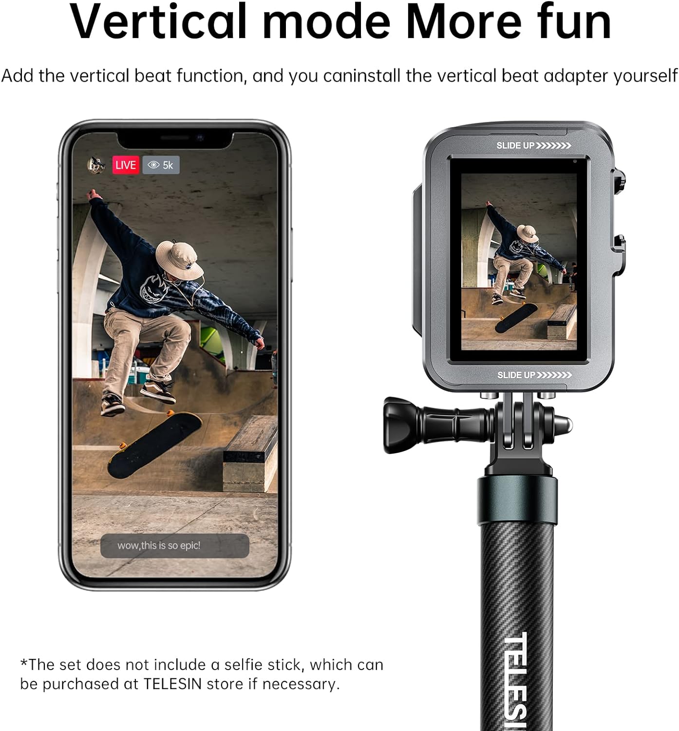 Jaula en Aluminio Para GoPro 12/11/10/9 Telesin Con Marco Vertical