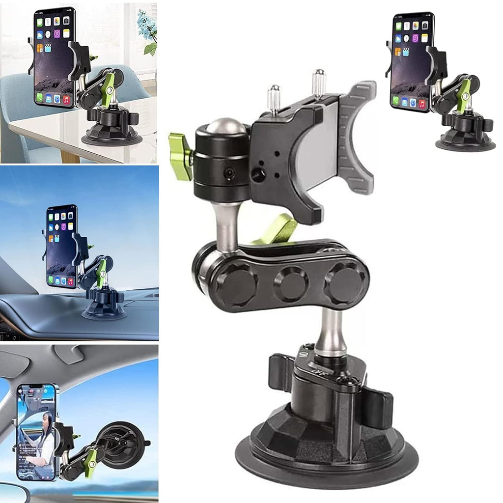 Soporte Celular Chupa Ventosa Ultraresistente Triple Cabeza de Bola