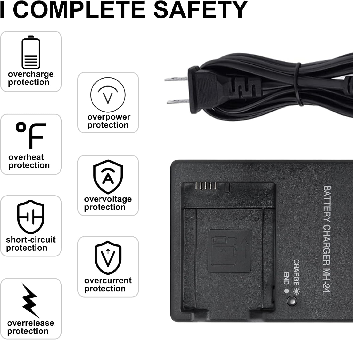 Cargador Mh-24 Para Nikon EN-EL14 D3100- D3200- D3300- D3400- D3500- D5100- D5200- D5300- D5500- D5600