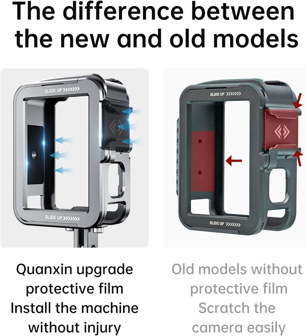 Jaula en Aluminio Para GoPro 12/11/10/9 Telesin Con Marco Vertical