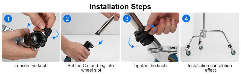 Ruedas Dolly 8cm Para Tripodes C- Stand Con Freno