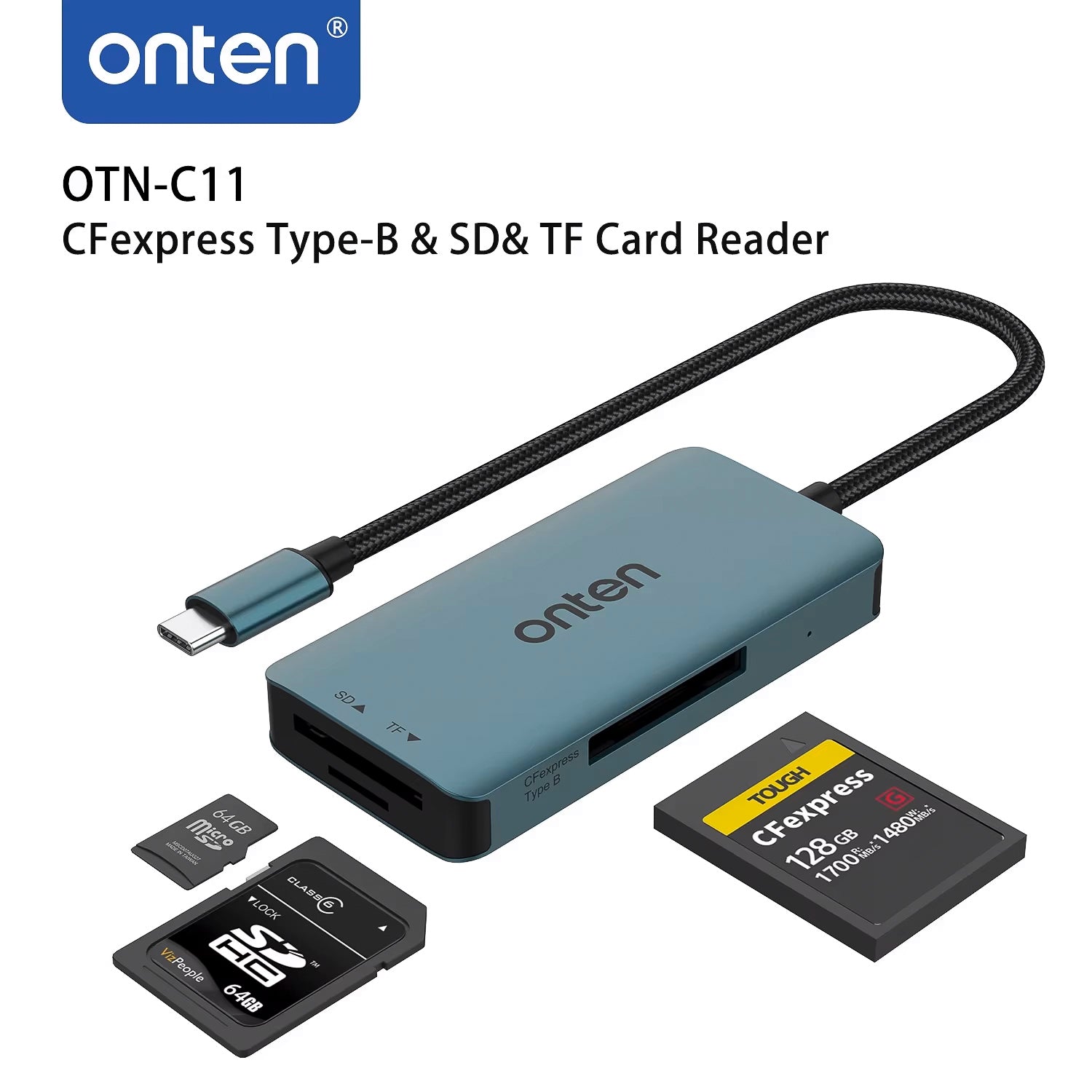 ONTEN-lector de tarjetas tipo C, CFexpress tipo B, SD y TF