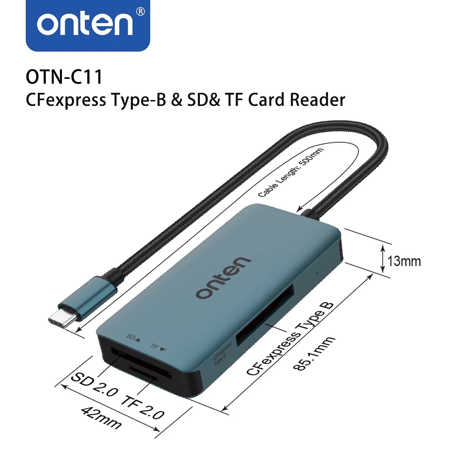 ONTEN-lector de tarjetas tipo C, CFexpress tipo B, SD y TF
