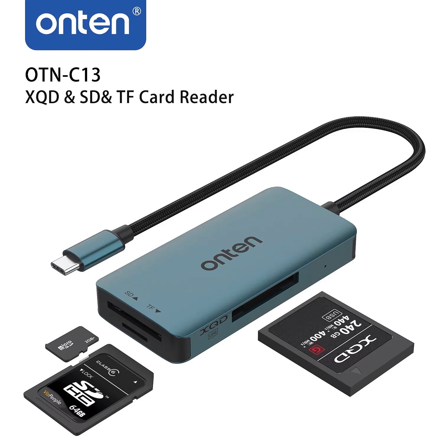 ONTEN-lector de tarjetas tipo C a XQD, SD y TF
