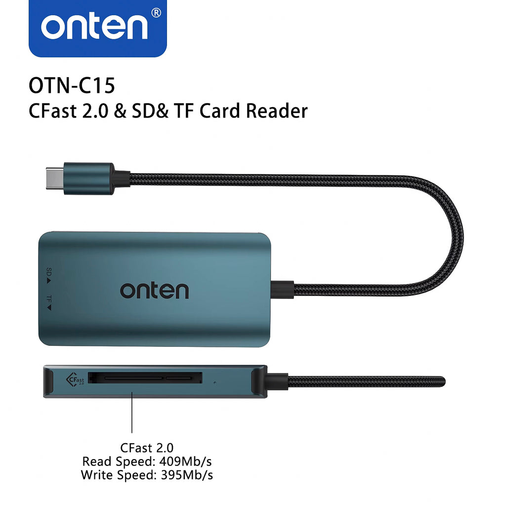 ONTEN-lector de tarjetas tipo C a CFast 2,0, SD, TF