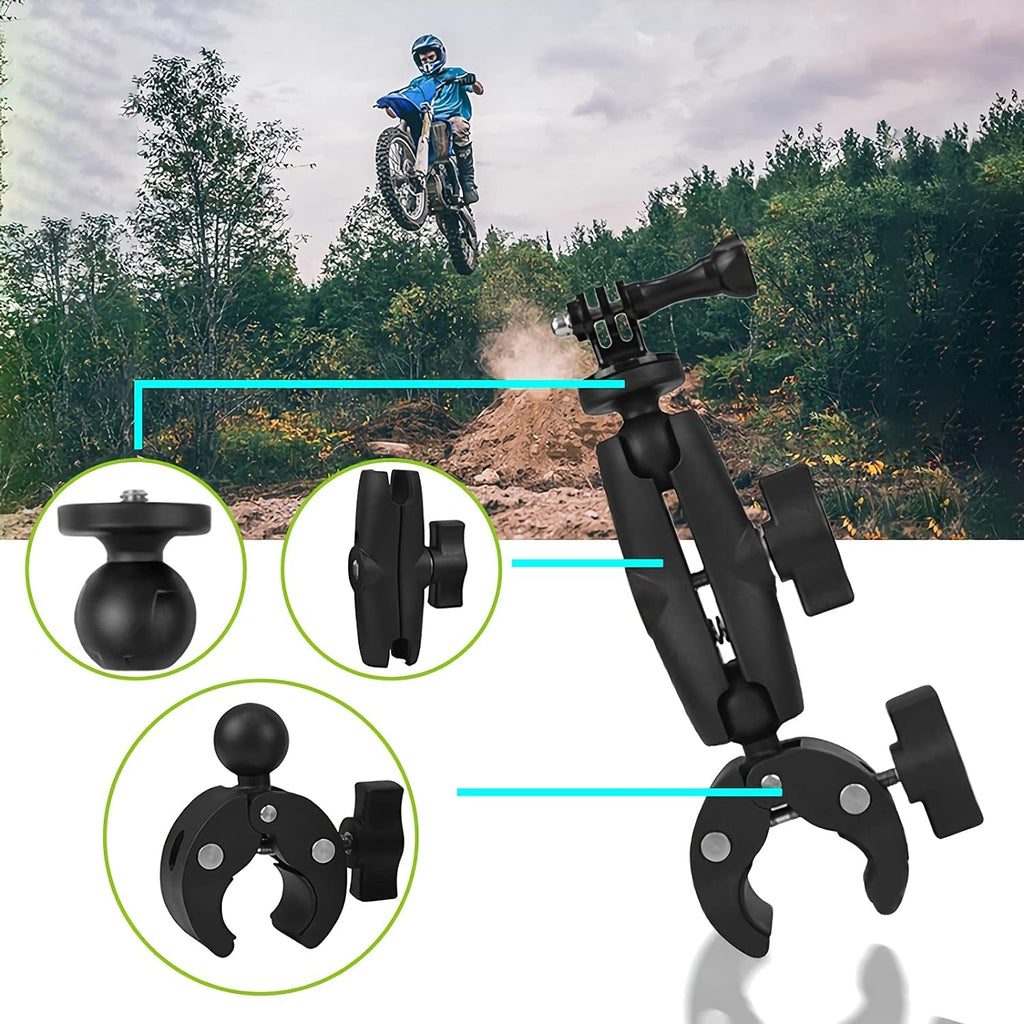 Soporte Tipo Ram 10cm Prensa Fácil Anclaje Cámaras De Acción