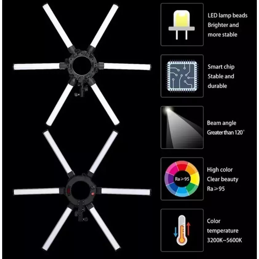 Aro De Luz Led Estrella 88cm Profesional 120w