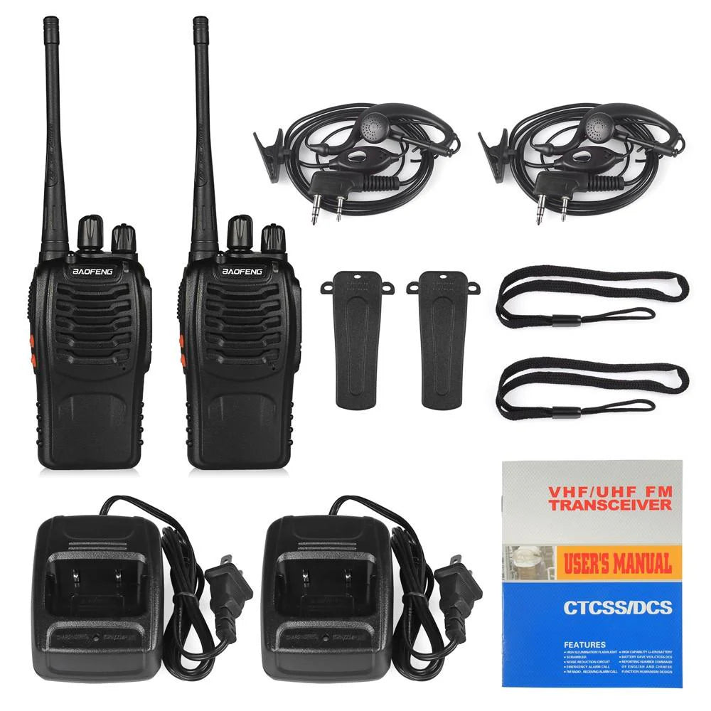 Baofeng BF-888S – Kit de 2 radios walkie talkie UHF recargables