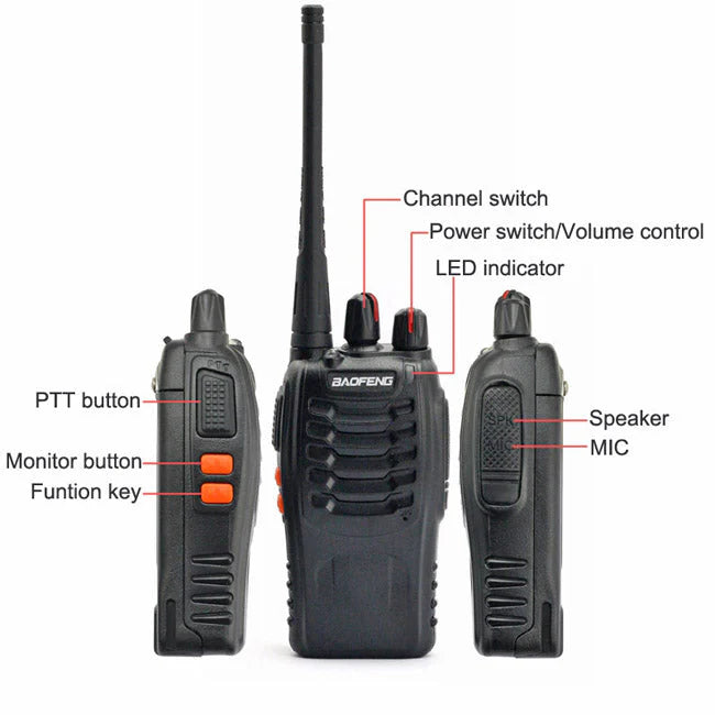 Baofeng BF-888S – Kit de 2 radios walkie talkie UHF recargables