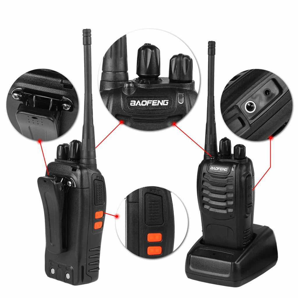 Baofeng BF-888S – Kit de 2 radios walkie talkie UHF recargables