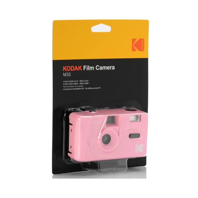 KODAK Film Camera M35 color rosado – Cámara reutilizable 35mm con flash