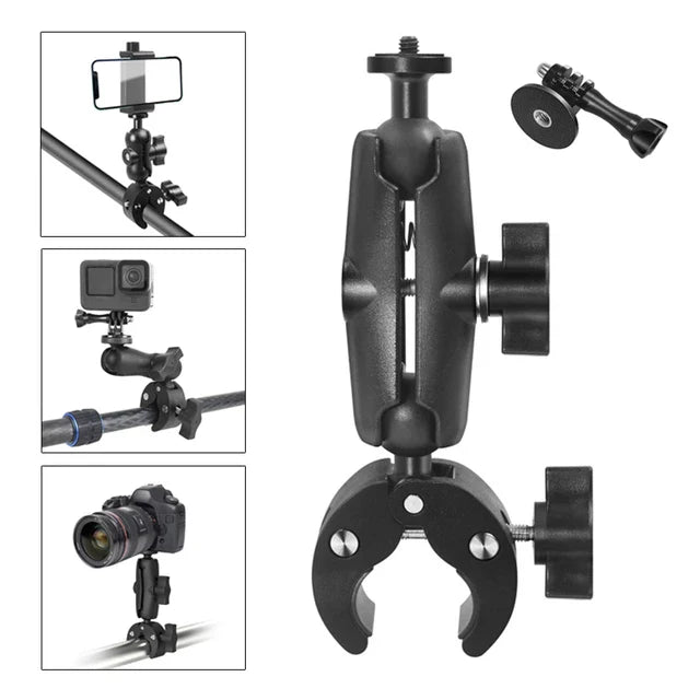 Soporte Tipo Ram 10cm Prensa Fácil Anclaje Cámaras De Acción