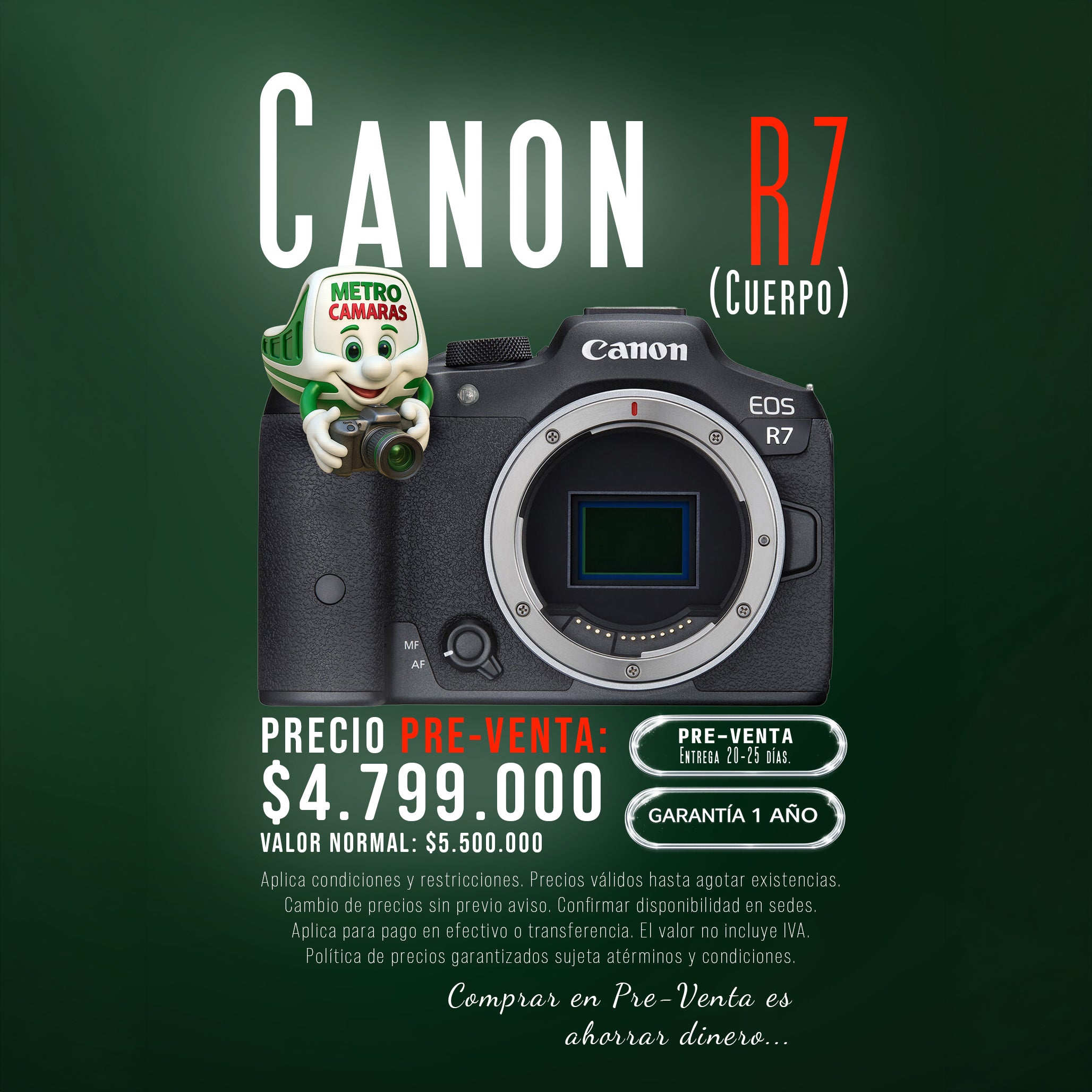 CANON EOS R7 (CUERPO) PRE-VENTA