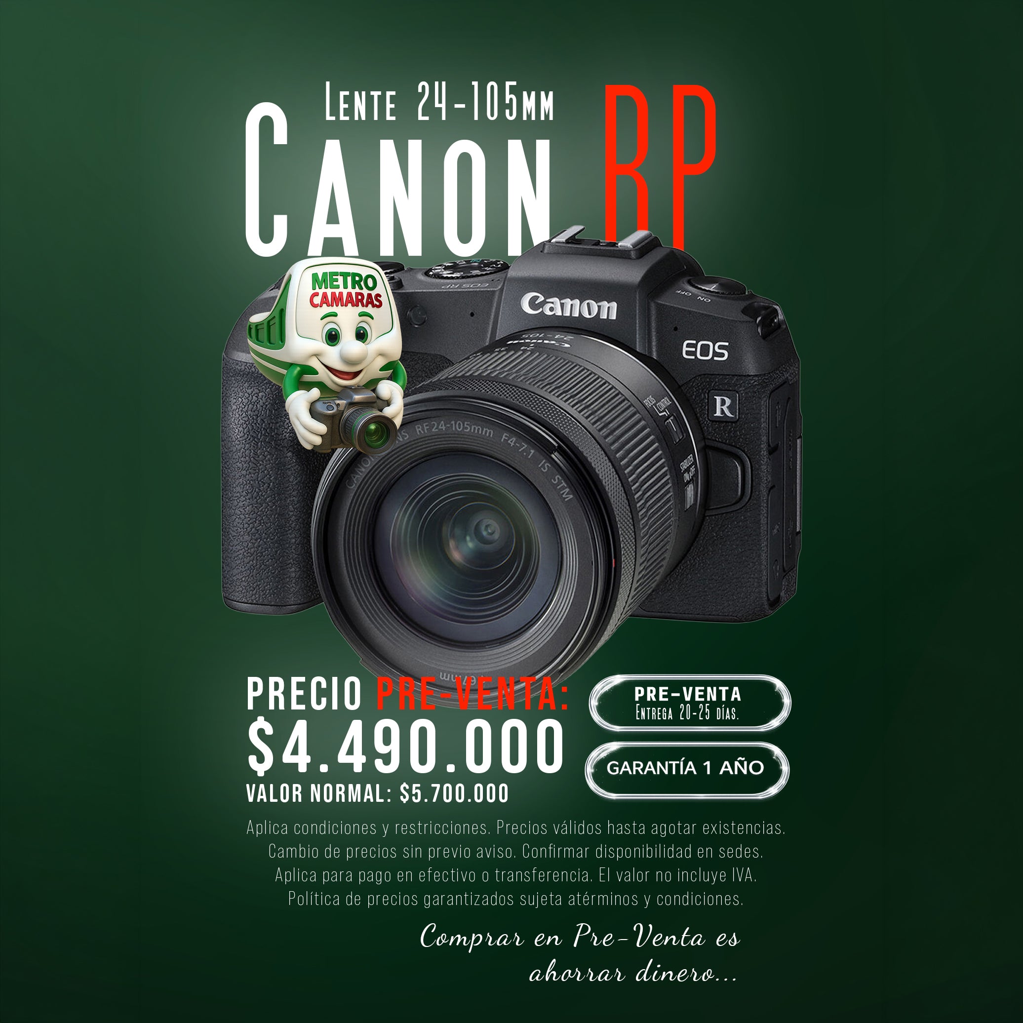 CANON EOS RP + RF 24–105mm PRE-VENTA