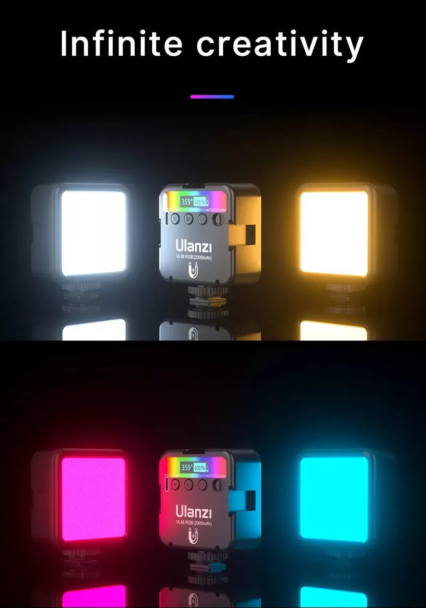 Luz Led Mini RGB Multicolor Recargable Ulanzi VL49 2500k - 9000k