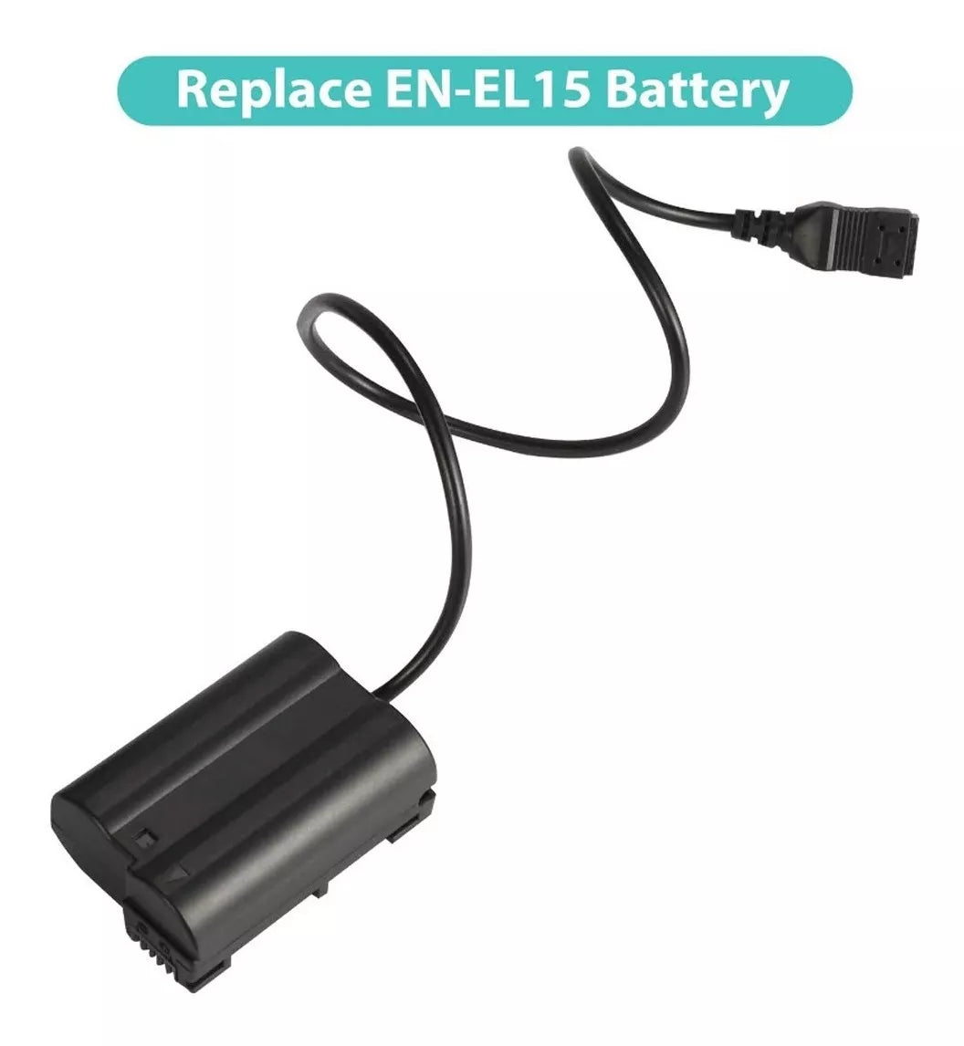 Adaptador Corriente Directa Para Camara Nikon de Bateria EN-EL15 D7000 D7100 D7200 D7500 Z5 Z6 Z6II Z7II Z8 D750 D780 D800 D500 D600 D610 D800E D811E D81 D850