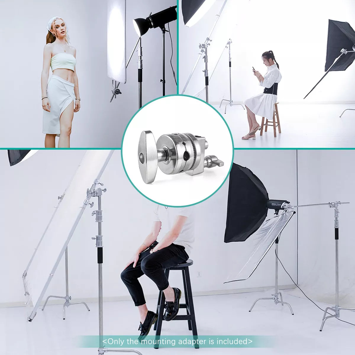Grip Head Galleta Cromada Para Tripode De Luz C-Stand