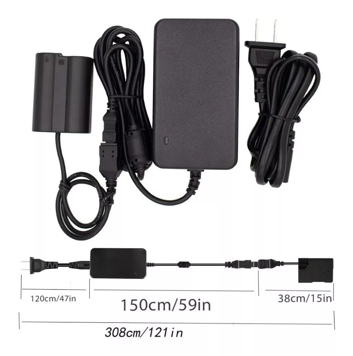 Adaptador Corriente Directa Para Camara Nikon de Bateria EN-EL15 D7000 D7100 D7200 D7500 Z5 Z6 Z6II Z7II Z8 D750 D780 D800 D500 D600 D610 D800E D811E D81 D850