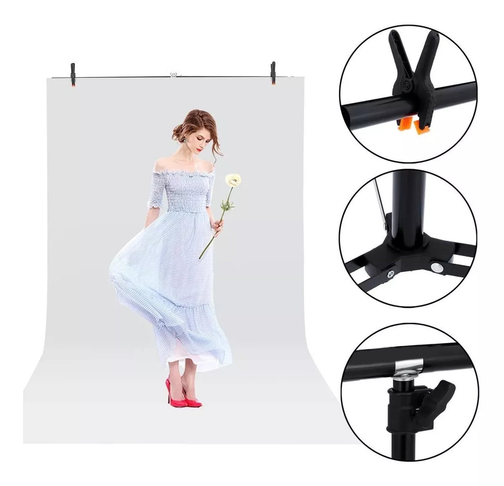 Kit Soporte T Para Montar Fondos Fotografia 150x200cm