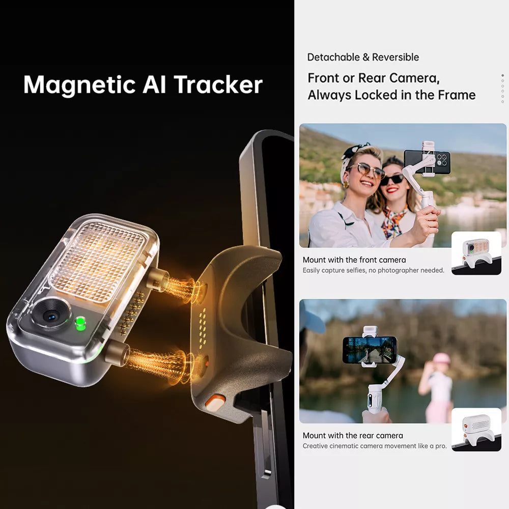 Estabilizador Gimbal Para Smartphone con Rastreador AI - Luz - 3 Ejes Hohem iSteady V3 AI