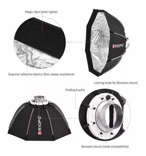 Octabox Triopo Montura Bowens 45cm Con Grid / Panal