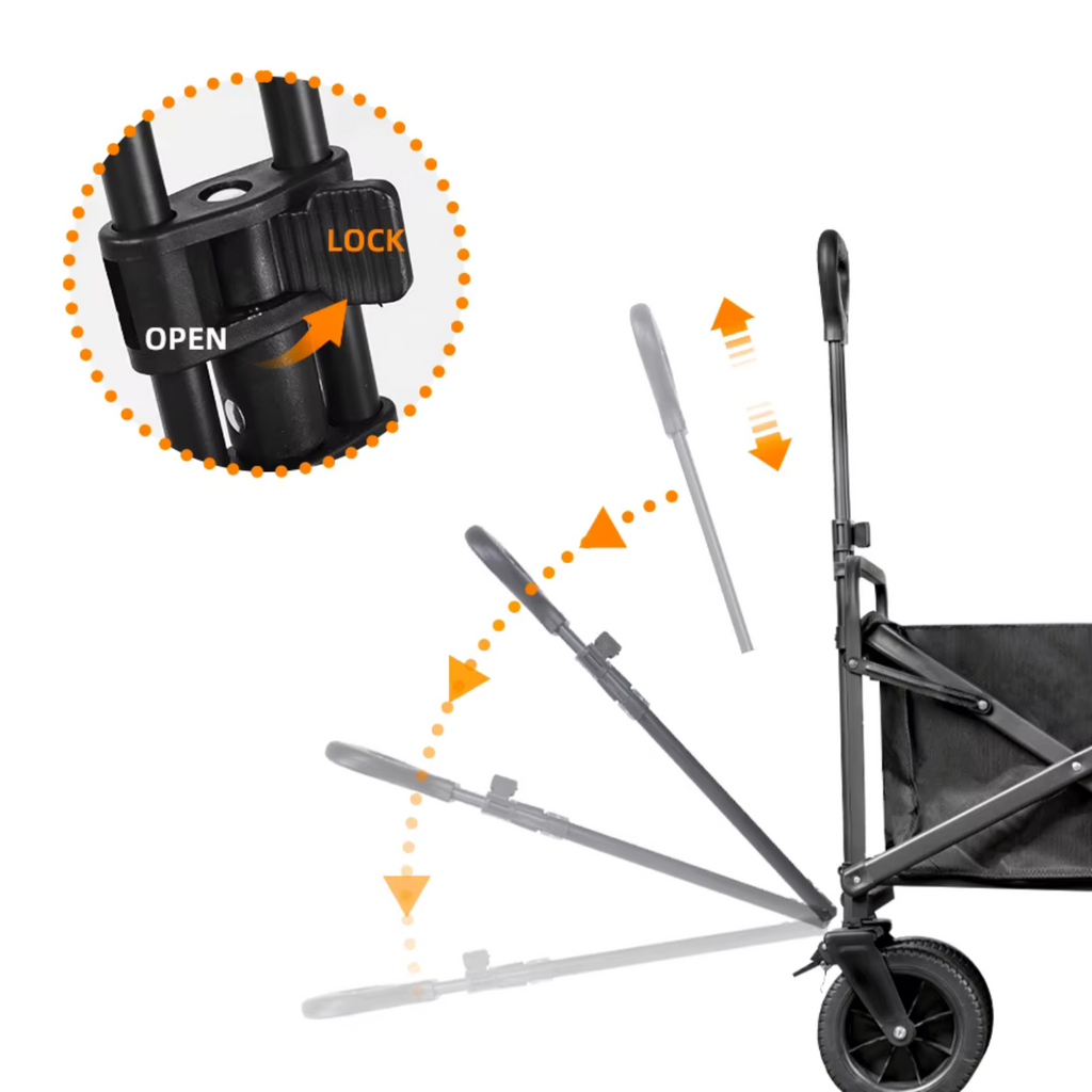 Carrito Plegable Transportador Equipos Pesados Hasta 90kg Ruedas Grandes