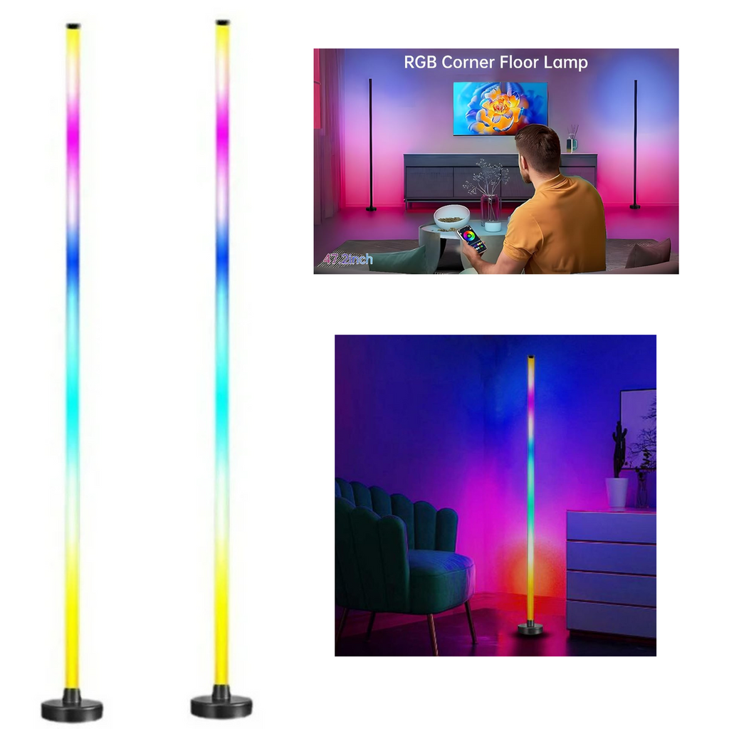 Kit 2 Barras Luz Led Rgb De Piso Ambientacion Streaming